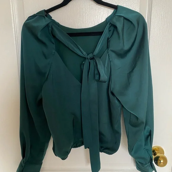 Dynamite Romy Open-Back Satin Blouse - Picture 8 of 10